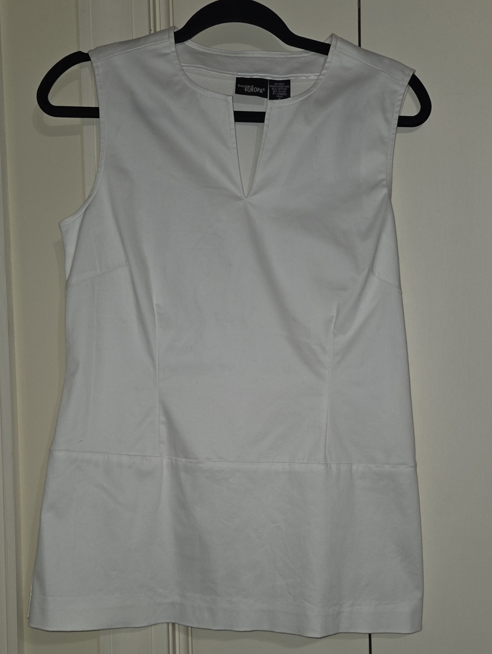 Sleeveless White Blouse with Notch Neck by White House Black Market